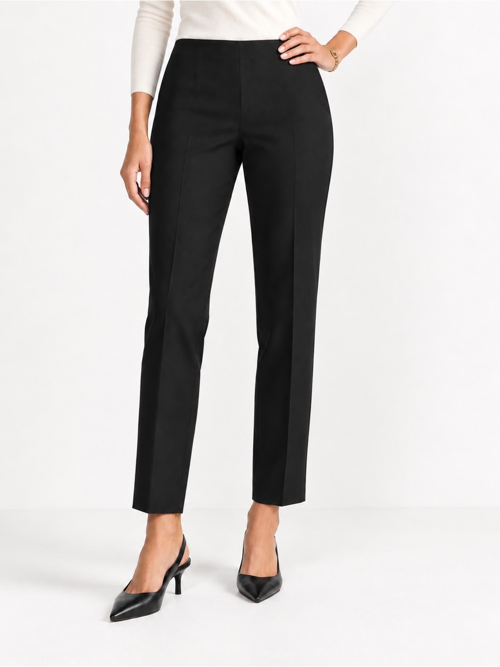 Theory Belisa Bistretch Black Slim Ankle Pants Trousers Size 10